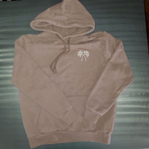 Suspicious Antwerp Brown Hoodie Palm Tree Tulum Spellout Logo Clay Small - Picture 2 of 13